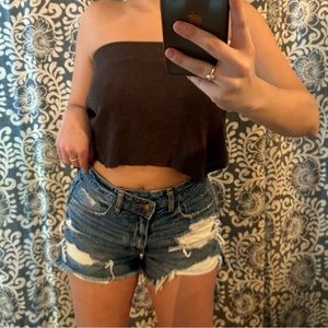 American Eagle Outfitters high waisted mom shorts